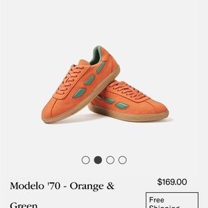 SAYE orange, green sneakers